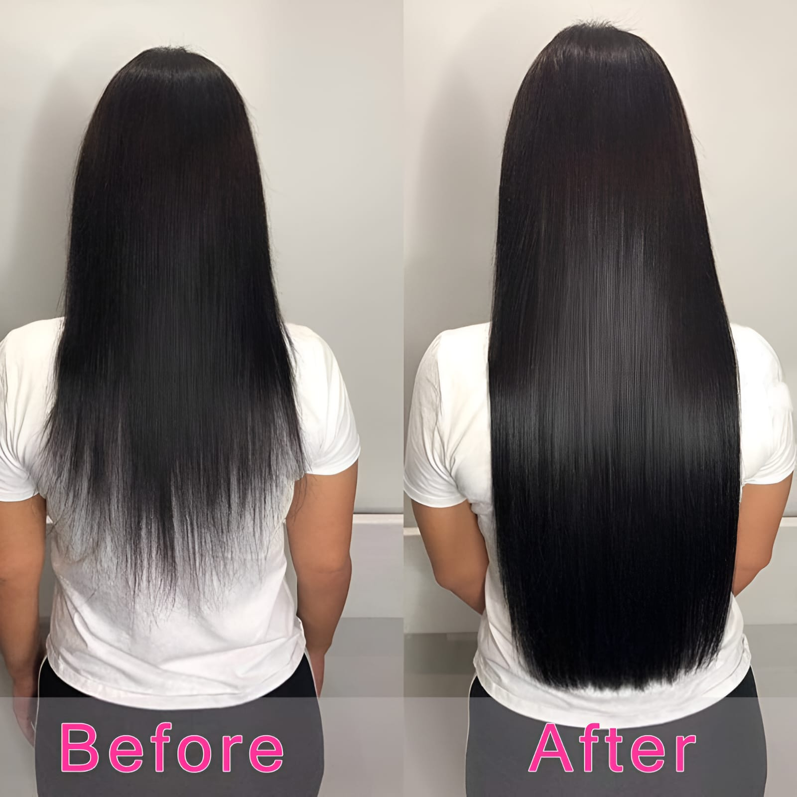Smart Square Hair Fixing ladies hair extensions before and after result